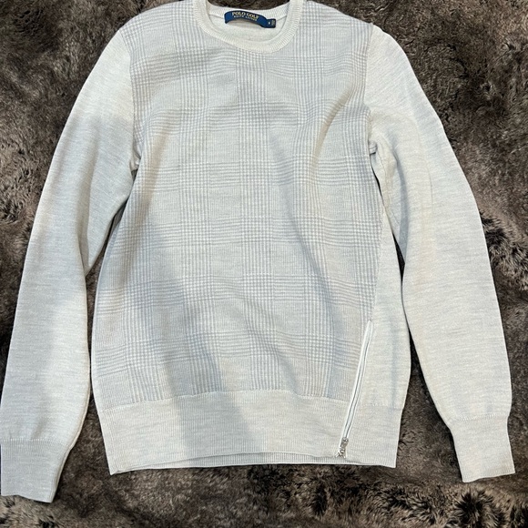 Ralph Lauren Soft Gray Plaid Crewneck Sweater - Picture 1 of 6